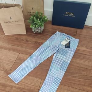 Ralph Lauren Pastel Blue & Mint Patchwork Gingham Leggings